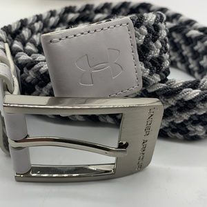 Under Armour Black White Gray Belt with silver buckle